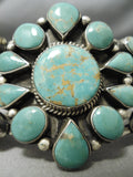 One Of Best Vintage Native American Navajo Teardrop Royston Turquoise Sterling Silver Bracelet-Nativo Arts