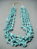 Amazing Vintage Native American Navajo Turquoise Blue Bead Heishi Necklace Old-Nativo Arts