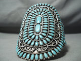 Biggest Best Vintage Native American Navajo Larry Moses Begay Turquoise Sterling Silver Bracelet-Nativo Arts
