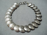 Unique Vintage Navajo Sterling Silver Pillow Bead Bracelet Native American-Nativo Arts