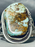 Gigantic Native American Navajo 8 Turquoise Sterling Silver Heavy Bracelet-Nativo Arts