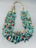 Native American Important Rye Whitegoat Green Turquoise Shell Vintage Necklace-Nativo Arts