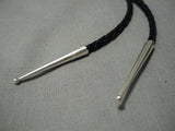 Exceptional Vintage Native American Navajo Ben Yazzie Sterling Silver Toad Bolo Tie-Nativo Arts