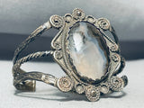 Very Early Vintage Native American Navajo Petrified Wood Sterling Silver Bracelet-Nativo Arts