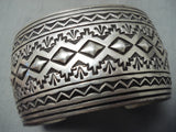Marie Thompson Navajo Wide Sterling Silver Bracelet Native American-Nativo Arts