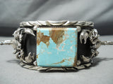 Heavy Native American #8 Turquoise Scorpion Sterling Silver Bracelet-Nativo Arts