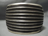 The Biggest Heaviest Vintage Native American Navajo Sterling Silver Bill Bracelet Old-Nativo Arts