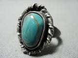 Early Vintage Native American Navajo Royston Turquoise Sterling Silver Ring-Nativo Arts