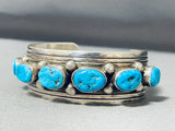 Excellent Vintage Native American Navajo Morenci Turquoise Sterling Silver Bracelet-Nativo Arts