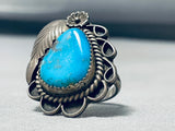 Edsitty Family Vintage Native American Navajo Turquoise Sterling Silver Ring Signed-Nativo Arts