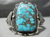 One Of The Best Vintage Native American Navajo Bisbee Turquoise Sterling Silver Bracelet-Nativo Arts