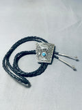 Fascinating Native American Navajo Spiderweb Turquoise Sterling Silver Horse Bolo-Nativo Arts
