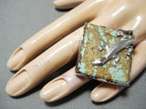 Fantastic San Felipe Native American 8 Turquoise Sterling Silver Gecko Ring-Nativo Arts