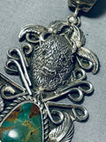 Fantastic Native American Navajo Royston Turquoise Sterling Silver Pendant-Nativo Arts