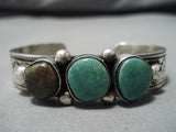 Henry Smith Vintage Native American Navajo Royston Turquoise Sterling Silver Bracelet-Nativo Arts