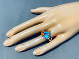 Be My Valentine Native American Navajo Turquoise Spiny Oyster Sterling Silver Heart Ring-Nativo Arts