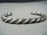 Impressive Vintage Native American Navajo Sterling Silver Rope Bracelet-Nativo Arts