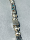 The Best Vintage Native American Navajo Square Bead Sterling Silver Long Necklace-Nativo Arts