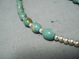 Wonderful Native American Navajo Royston Turquoise Sterling Silver Rosary Necklace-Nativo Arts