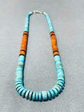 Native American Impressive Vintage Santo Domingo Turquoise Sterling Silver Necklace-Nativo Arts