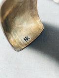 Native American Waves Of Water Vintage Navajo Hand Tooled Sterling Silver Bracelet-Nativo Arts