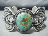 Outstanding Native American Navajo Nativeamerican Carico Lake Turquoise Sterling Silver Bracelet-Nativo Arts