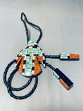 Native American Superior Santo Domingo Turquoise Sterling Silver Bolo-Nativo Arts