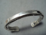 Authentic Vintage Native American Navajo Orville Tsinnie Sterling Silver Bracelet-Nativo Arts