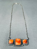 Vibrant Native American Navajo Spiny Oyster Sterling Silver Necklace-Nativo Arts