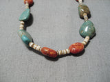 Native American Marvelous Santo Domingo Royston Turquoise Coral Necklace-Nativo Arts