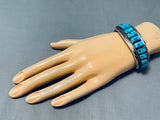 Amazing Vintage Native American Navajo Morenci Turquoise Sterling Silver Bracelet Thomas Tso-Nativo Arts