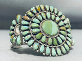 Very Rare Vintage Native American Navajo Green Turquoise Sterling Silver Bracelet-Nativo Arts