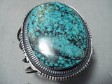 Mind Blowing Huge Vintage Native American Navajo Spider Turquoise Sterling Silver Bracelet-Nativo Arts