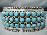 Noteworthy Vintage Native American Navajo Turquoise Sterling Silver Bracelet Old-Nativo Arts