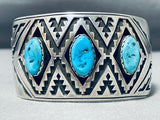 Spectacular Vintage Native American Hopi Morenci Turquoise Sterling Silver Bracelet-Nativo Arts