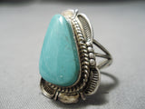 Important Smithsonian Vintage Native American Navajo Turquoise Sterling Silver Ring-Nativo Arts