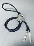 One Of The Most Detailed Native American Navajo Toad Sterling Silver Bolo Tie-Nativo Arts