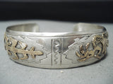 Fascinating Native American Navajo 12k Gold Fill Kokopelli Sterling Silver Bracelet-Nativo Arts