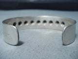 Eddie Smith Vintage Native American Navajo Hand Repoussed Sterling Silver Bracelet-Nativo Arts
