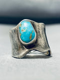 Native American Fascinating Vintage Kingman Turquoise Sterling Silver Ring-Nativo Arts