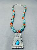 Important Double Sided Vintage Native American Navajo Turquoise Silver Necklace-Nativo Arts