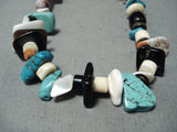 Native American Impressive Vintage Santo Domingo Turquoise Sterling Silver Necklace Old-Nativo Arts
