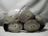 Important Vintage Native American Navajo Nel Burbank Sterling Silver Concho Belt Old-Nativo Arts