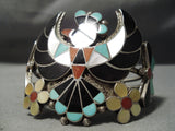 Early Huge Vintage Zuni Turquoise Native American Sterling Silver Bracelet-Nativo Arts