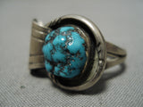 Amazing Vintage Navajo Turquoise Sterling Silver Native American Ring Old-Nativo Arts