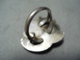 Amazing Vintage Native American Navajo Cerrillos Turquoise Sterling Silver Ring Old-Nativo Arts