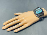 Important Andy Kirk Vintage Native American Navajo Turquoise Sterling Silver Bracelet Old-Nativo Arts