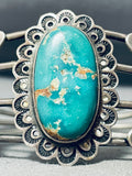 Opulent Rare Turquoise Vintage Native American Navajo Sterling Silver Bracelet-Nativo Arts