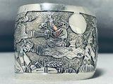 One Of The Best Native American Navajo Sterling Silver Storyteller Bracelet-Nativo Arts