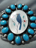 Blue Jay Vintage Native American Zuni Sleeping Beauty Turquoise Sterling Silver Bracelet-Nativo Arts